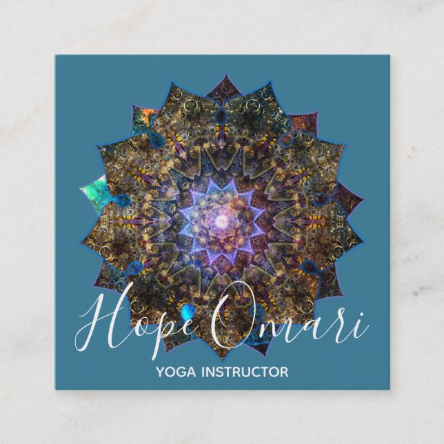 Earth Goddess Mandala  Square Business Card (Front)