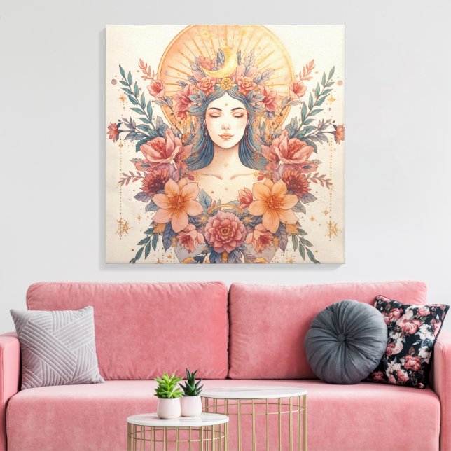 Earth Goddess Wall Art |Divine Feminine Boho Decor (Insitu(LivingRoom))