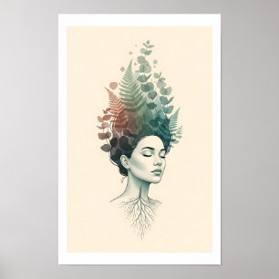 Earth Goddess Watercolor Poster