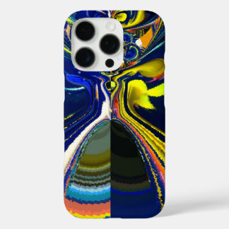 Earth Gold and Cool Blue Fluid Abstract Art Print iPhone 16 Pro Case