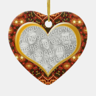 Earth Golden Heart Photo Valentine Ornament