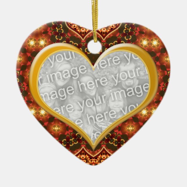 Earth Golden Heart Photo Valentine Ornament (Front)