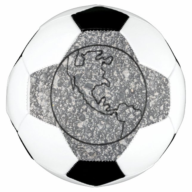 Earth Grey Textured Image Soccer Ball (Front)