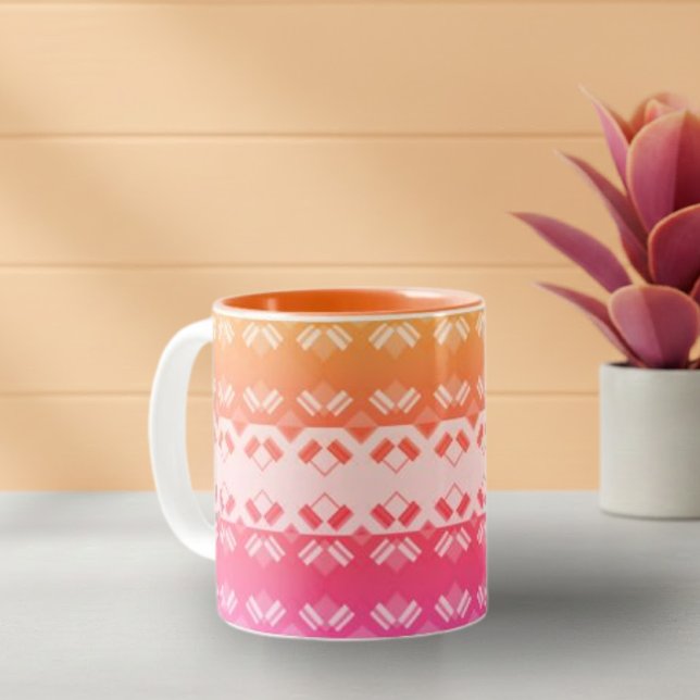 Earth Grid Rainbow Summer  Two-Tone Coffee Mug (Creator Uploaded)