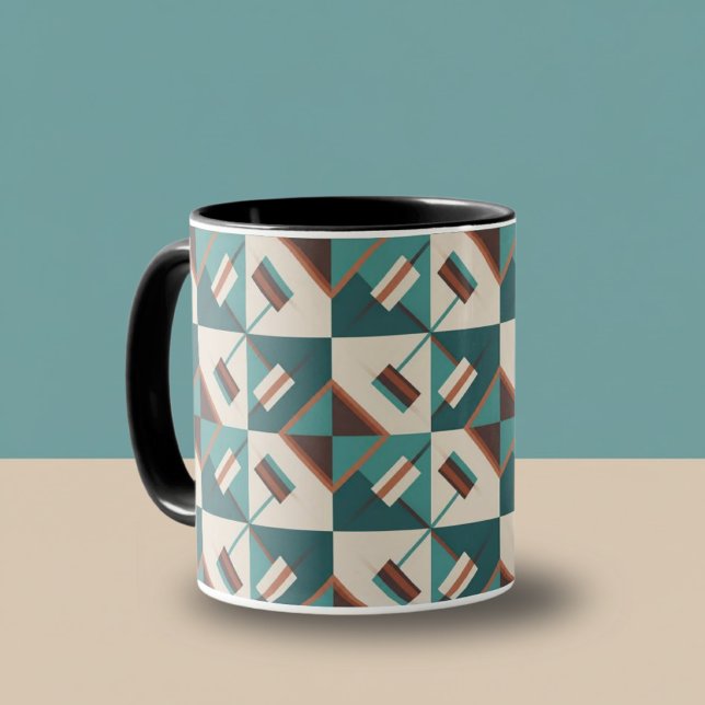 Earth Grid Teal and Brown  Mug (Creator Uploaded)