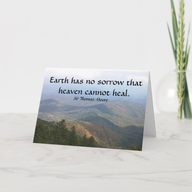 Earth has  no sorrow that heaven cannot heal. card (Front)
