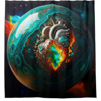 Earth Heart 001 Shower Curtain