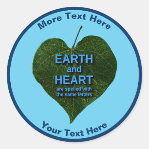 Earth - Heart Anagram Classic Round Sticker