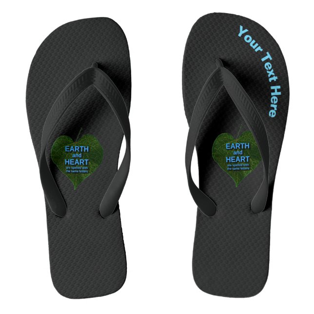 Earth - Heart Anagram Flip Flops (Footbed)