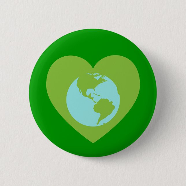 Earth Heart Green Button (Front)