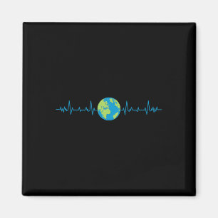 Earth Heartbeat Funny Earth’s Day Save Our Planet  Magnet
