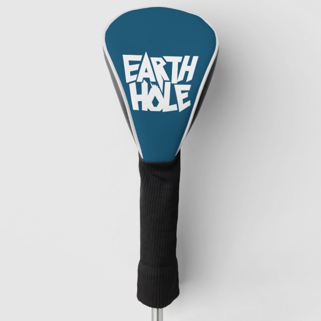 Earth Hole golf head cover Blue (Front)