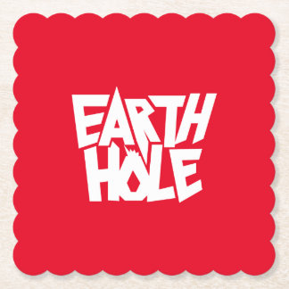 Earth Hole paper coaster Red