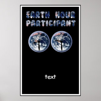 Earth Hour Participant (w/Clocks) Poster