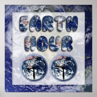 Earth Hour With Clocks Poster
