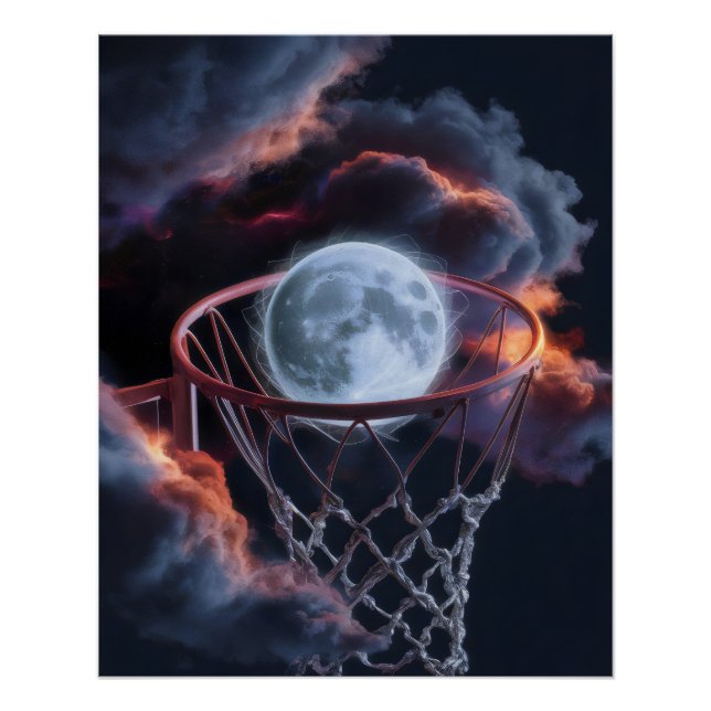 Earth in a basketball hoop. poster (Front)