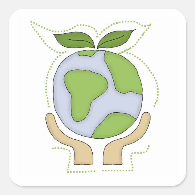 Earth In Our Hands T-shirts and Gifts Square Sticker (Front)
