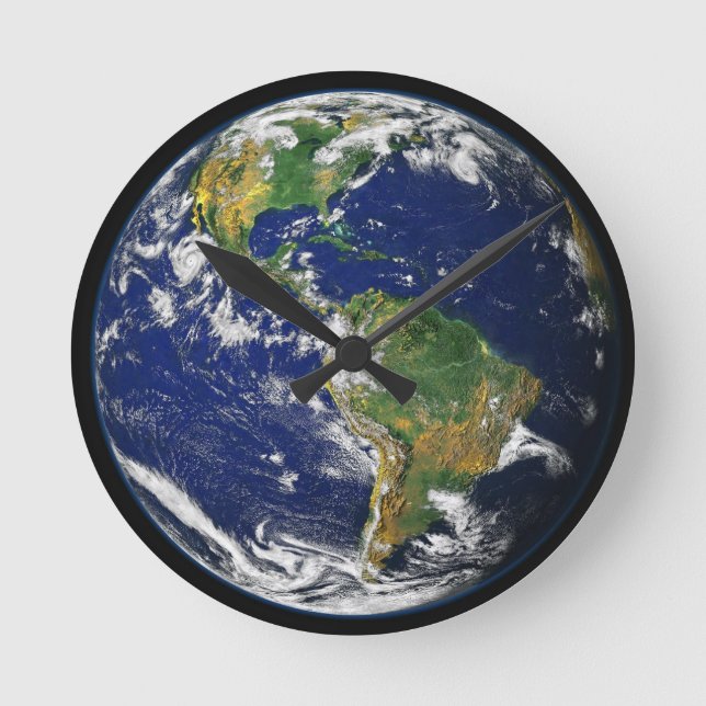 Earth In Space Acrylic Round Clock (Front)