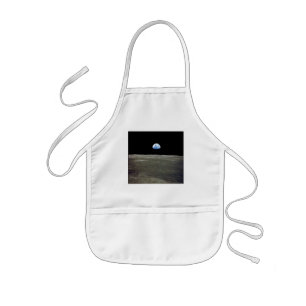 Earth in Space from the Lunar Surface of Moon Kids Apron