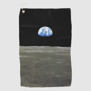 Earth in Space from the Moon Golf Towel