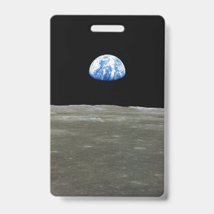 Earth in Space from the Moon ID Badge