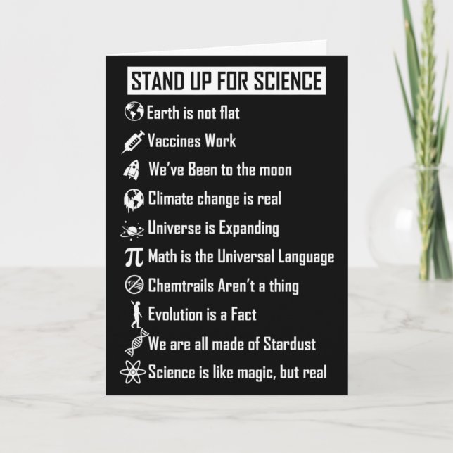 Earth Is Not Flat Vaccines Work Funny Science Gift Card (Front)