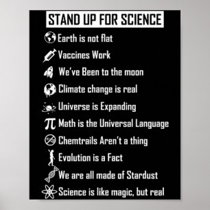 Earth Is Not Flat Vaccines Work Funny Science Gift Poster