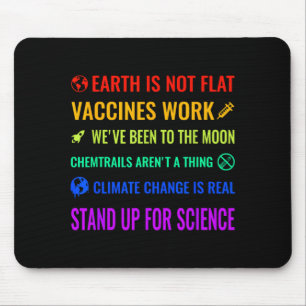 Earth Is Not Flat Vaccines Work Funny Science T Sh Mouse Mat