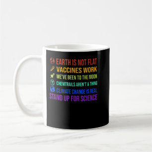 Earth is Not Flat Vaccines Work Moon science Coffee Mug