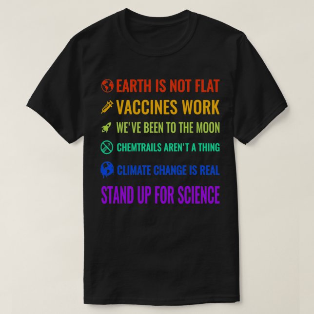 Earth Is Not Flat Vaccines Work TShirtEarth is not T-Shirt (Design Front)