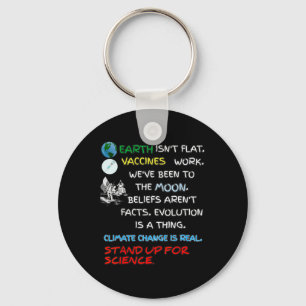 Earth Isn't Flat Stand Up For Science Real Earth D Key Ring