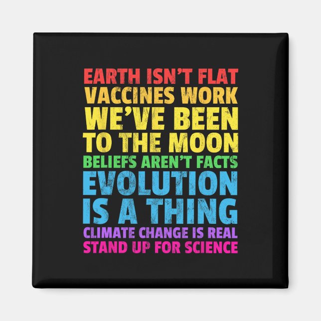 Earth Isn't Flat Stand Up For Science Real Earth D Magnet (Front)