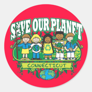 Earth Kids Connecticut Classic Round Sticker