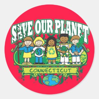 Earth Kids Connecticut Classic Round Sticker