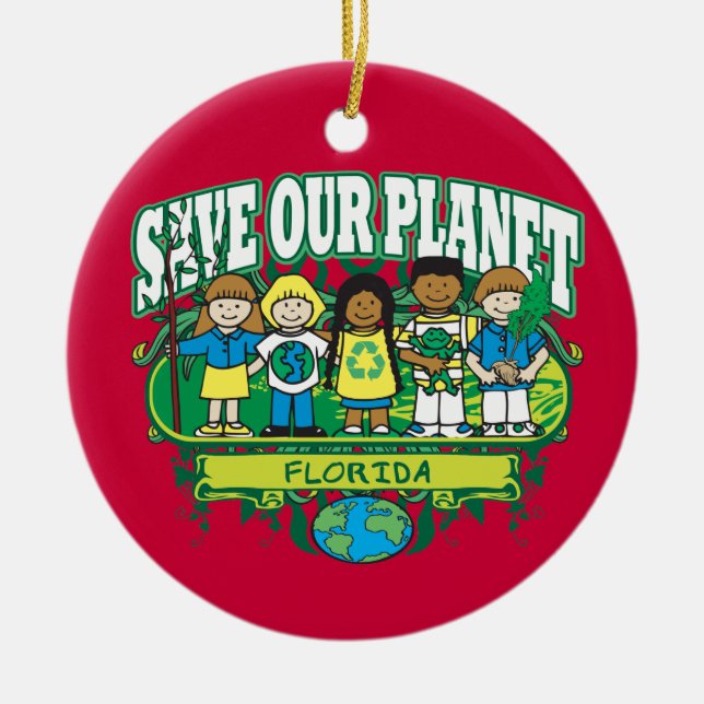 Earth Kids Florida Ceramic Tree Decoration (Front)