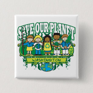 Earth Kids Washington 15 Cm Square Badge