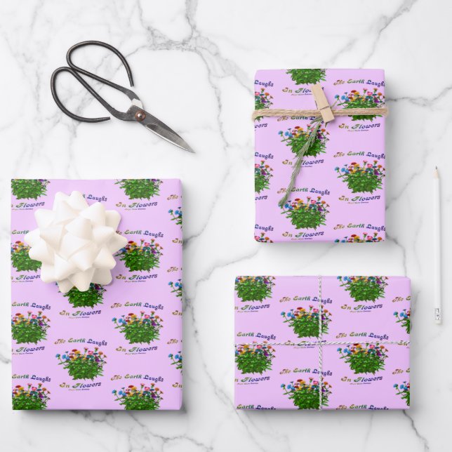 Earth Laughs Flowers Inspirational Quote    Wrapping Paper Sheet (Front)