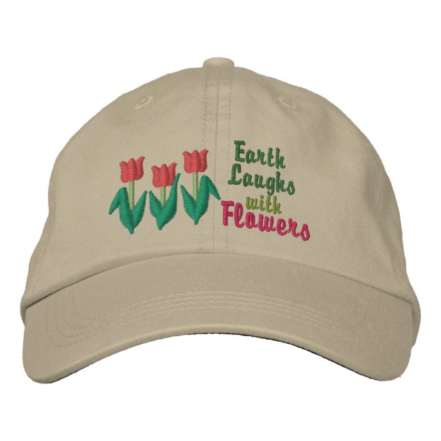Earth Laughs in Flowers Embroidered Hat (Front)