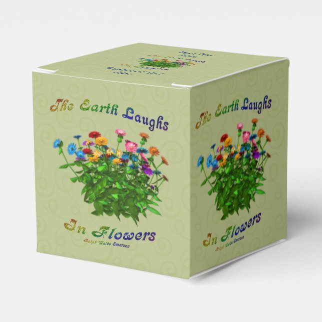Earth Laughs In Flowers Inspirational Personalised Favour Box (Front Side)