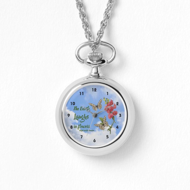 Earth Laughs In Flowers Sweet Pea Inspirational   Watch (Front)