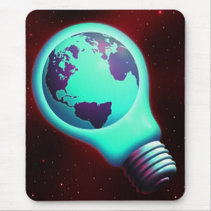 earth light bulb mouse mat