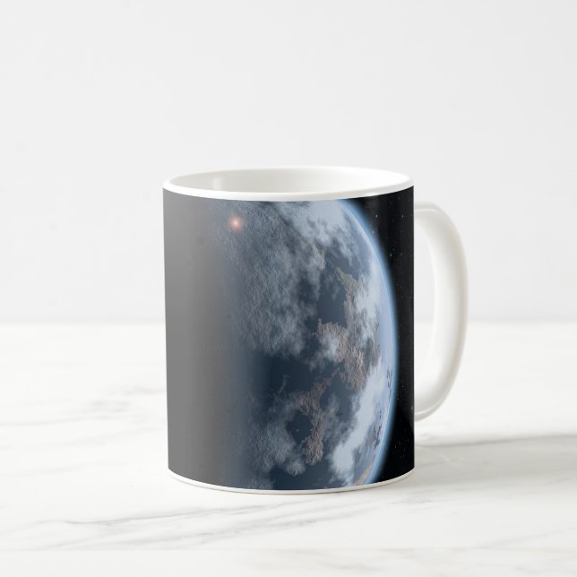 Earth-Like Planet With Oceans Coating Its Surface. Coffee Mug (Front Right)