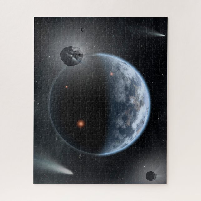 Earth-Like Planet With Oceans Coating Its Surface. Jigsaw Puzzle (Vertical)