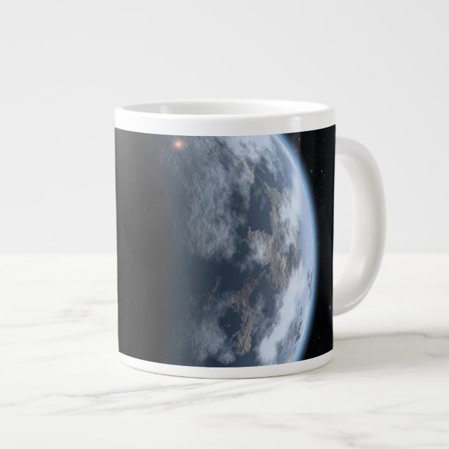 Earth-Like Planet With Oceans Coating Its Surface. Large Coffee Mug (Front Right)