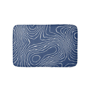 Earth Line Topographic Organic Print. Bath Mat