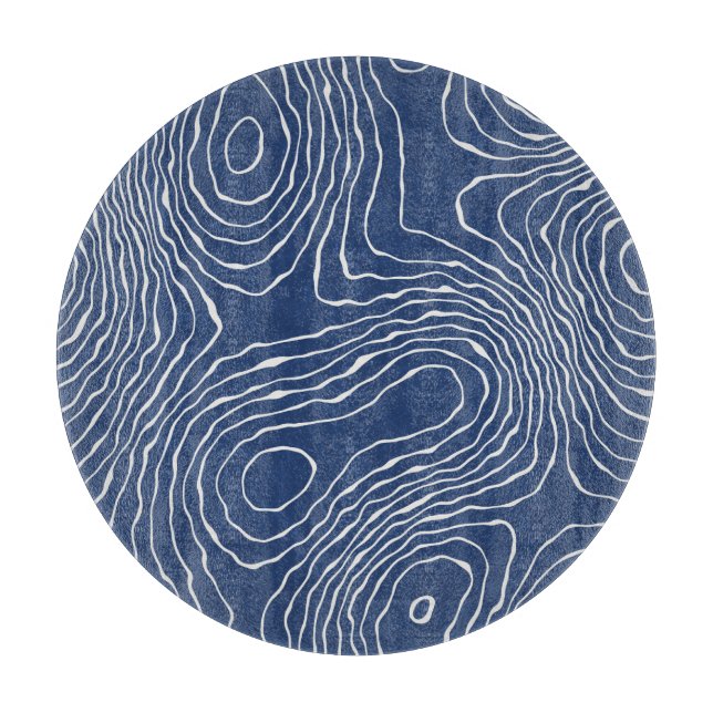 Earth Line Topographic Organic Print. Cutting Board (Front)