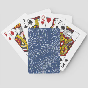 Earth Line Topographic Organic Print. Playing Cards