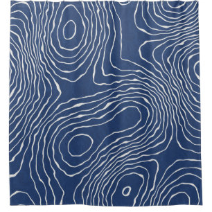 Earth Line Topographic Organic Print. Shower Curtain
