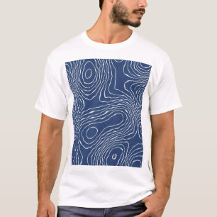 Earth Line Topographic Organic Print. T-Shirt