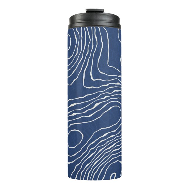 Earth Line Topographic Organic Print. Thermal Tumbler (Front)